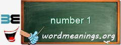 WordMeaning blackboard for number 1